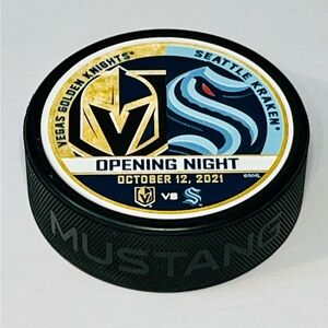Seattle Kraken Opening Night First Game Puck Vegas Golden Knights